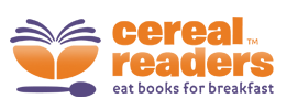 Book, Bowl and Spoon in Cereal Readers Logo